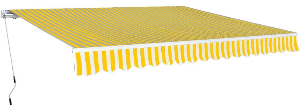 Toldo dobrável manual 400 cm amarelo/branco