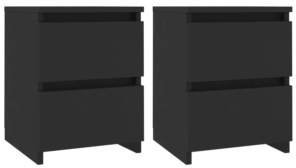 Mesas de cabeceira 2 pcs 30x30x40 cm contraplacado preto