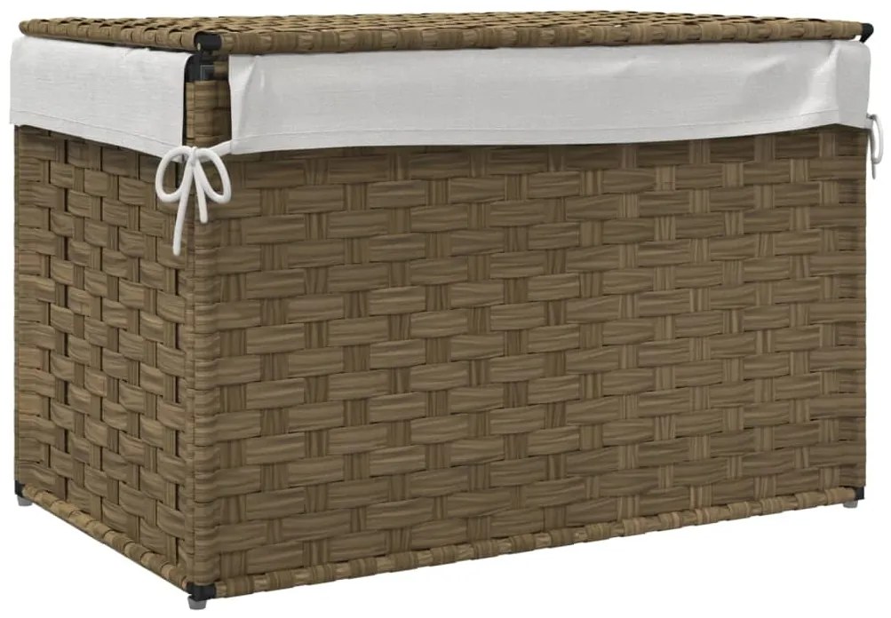 Cesto para roupa suja com tampa 55,5x35x34 cm vime PE