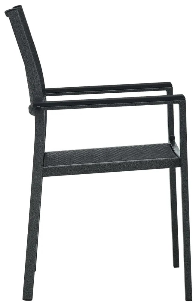 3 pcs conjunto de jantar para jardim preto