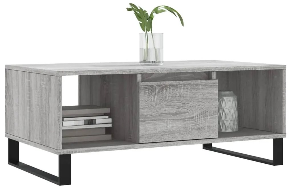Mesa de centro 90x50x36,5 cm derivados madeira cinzento sonoma