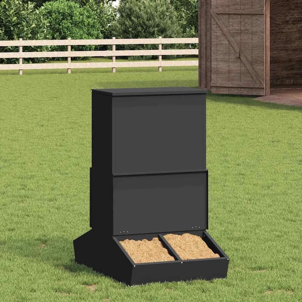 vidaXL Comedouro para Porcos Preto 82 x 51 x 91,5 cm