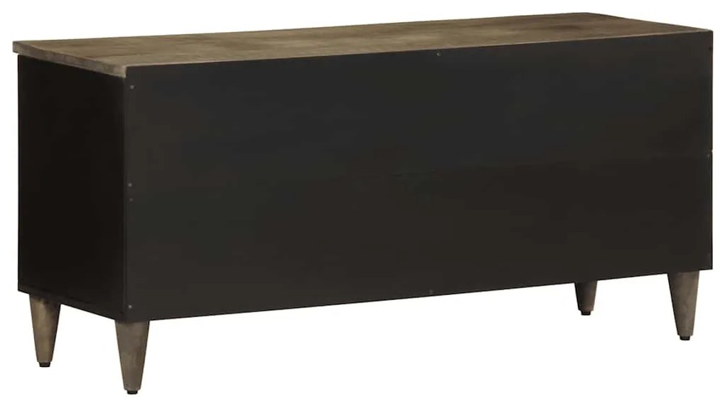 Móvel de TV 100x33x46 cm madeira de mangueira maciça preto