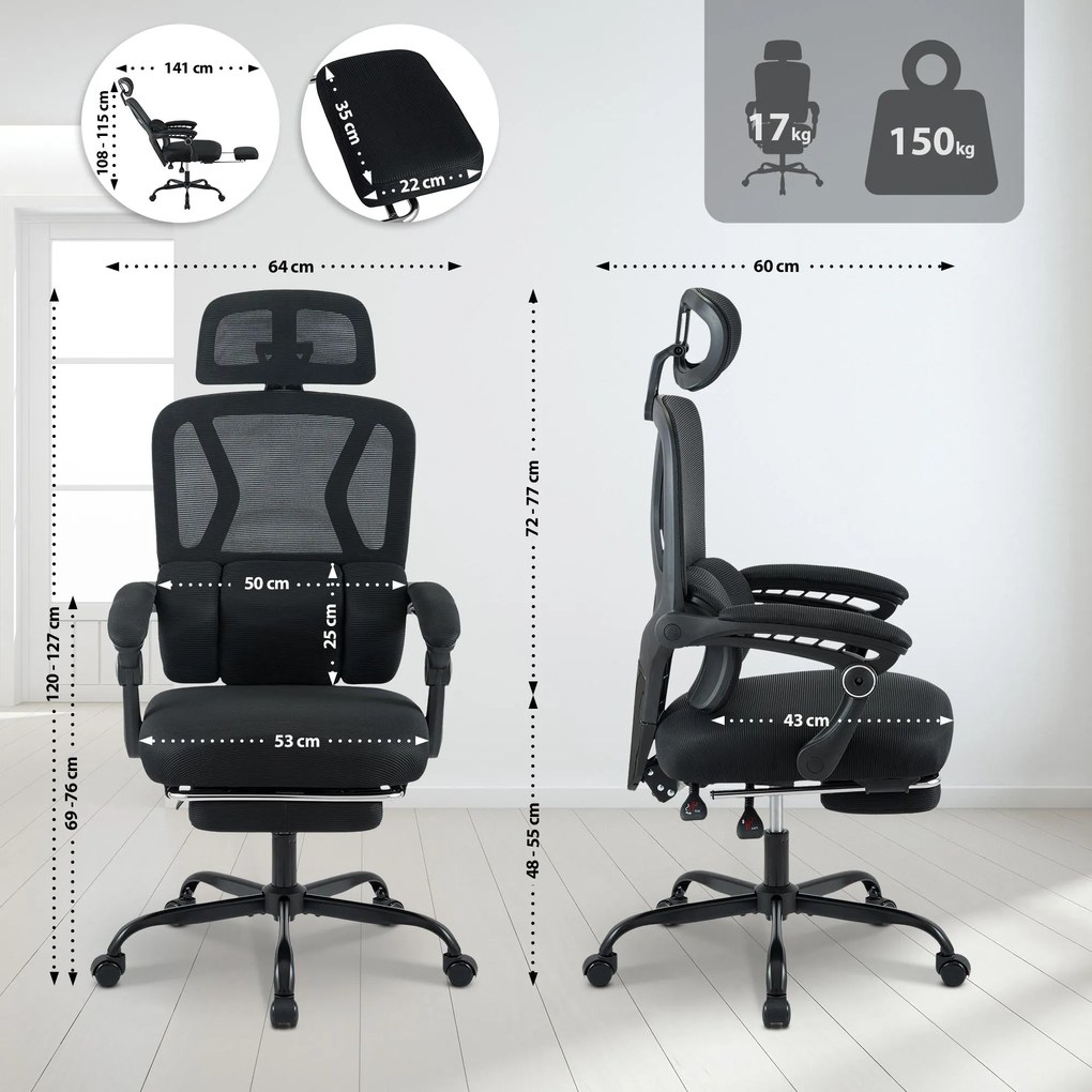 Cadeira de escritório Liberton preta