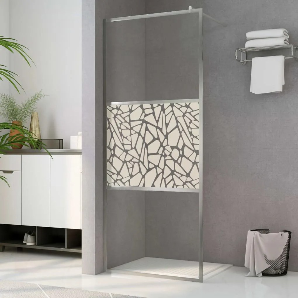 Divisória de chuveiro 100x195 cm vidro ESG design pedras