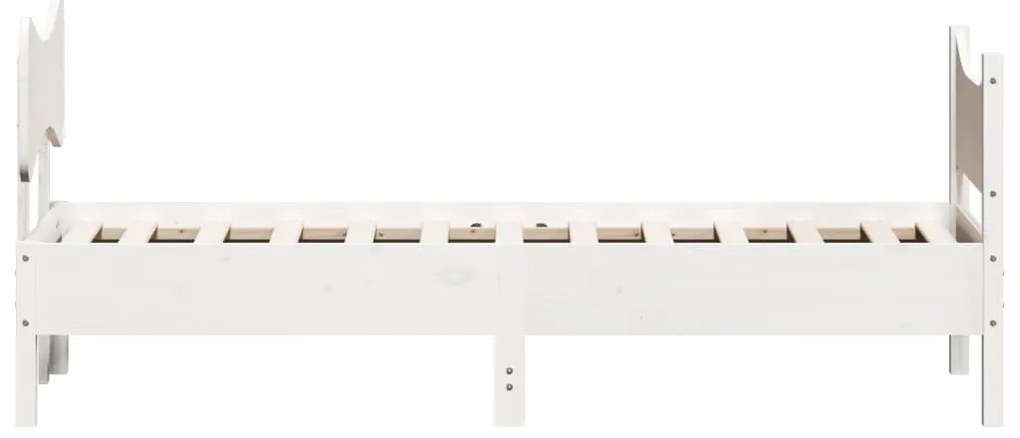 Cama sem colchão 90x200 cm madeira de pinho maciça branco