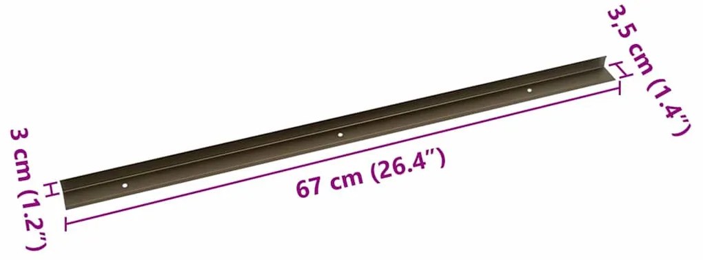 Perfis para degraus 10 pcs Castanho 67 cm Alumínio