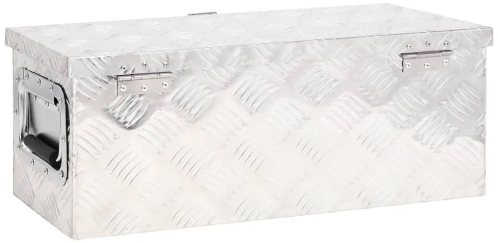 Caixa de arrumação 60x23,5x23 cm alumínio prateado