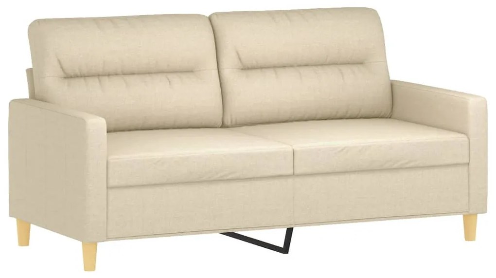 2 pcs conjunto de sofás com almofadões tecido cor creme