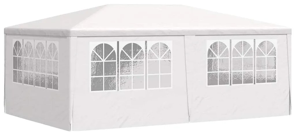 Tenda festas profissional + paredes laterais 4x6m 90g/m² branco