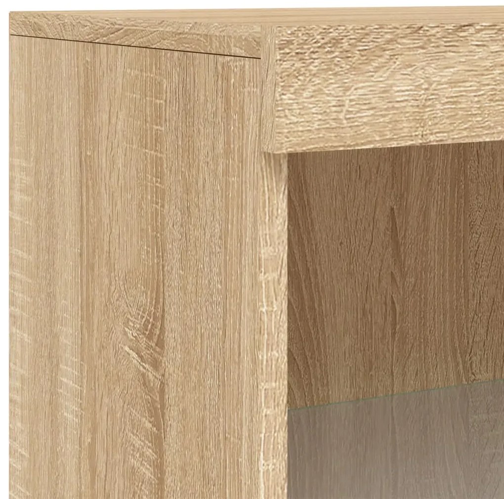 Aparador com luzes LED 60,5x37x100 cm carvalho sonoma