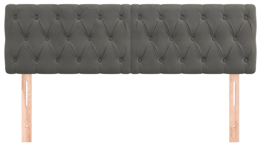 Cabeceira de Cama Paris em Veludo de 160 cm - Cinzento Escuro - Design