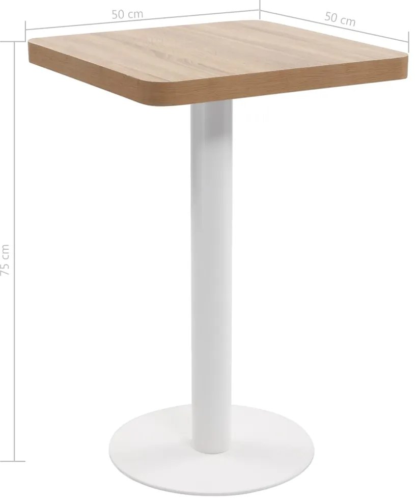 Mesa bistrô 50x50 cm MDF castanho-claro