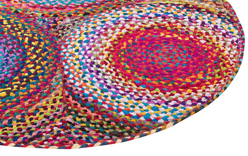 Tapete redondo em algodão multicolor ⌀ 140 cm LADIK Beliani