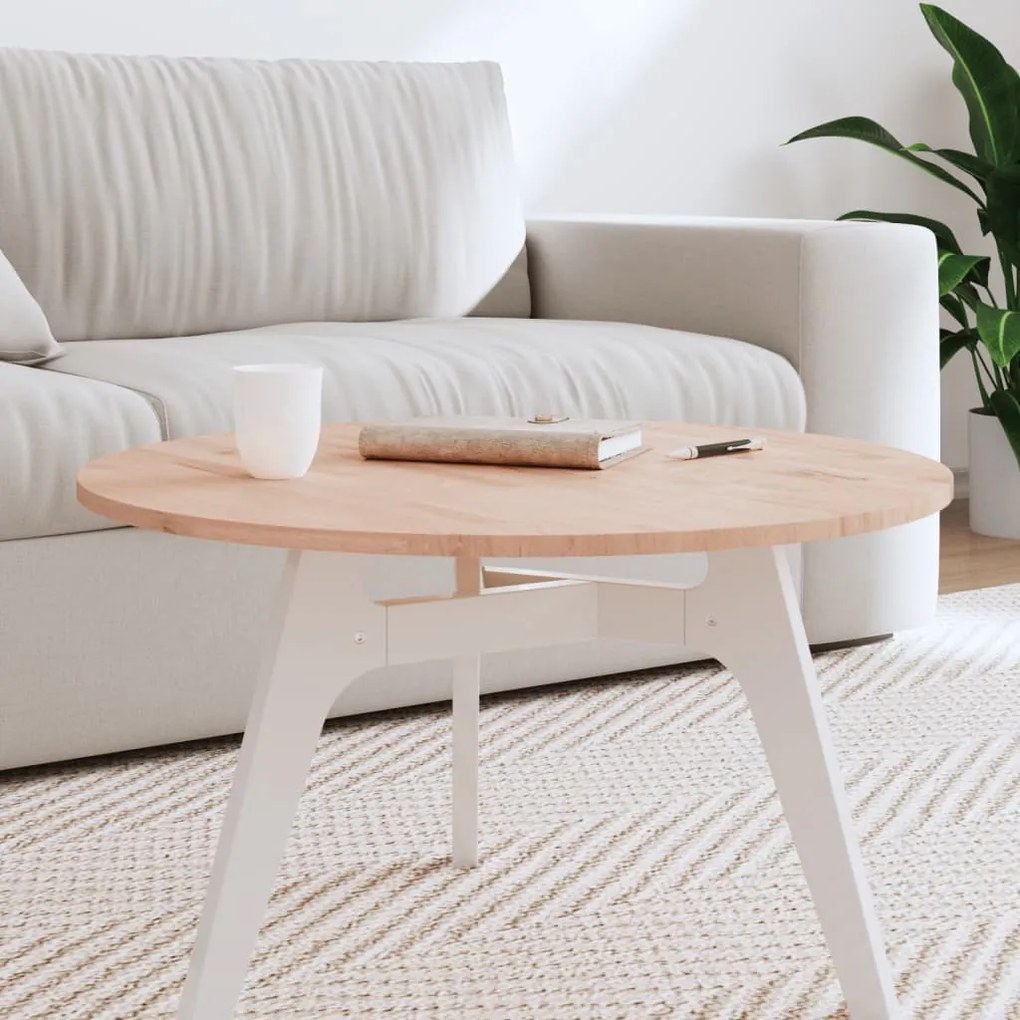 vidaXL Tampo de mesa redondo Ø70x1,5 cm madeira de faia maciça