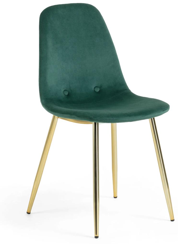 Kave Home - Cadeira Yaren veludo verde