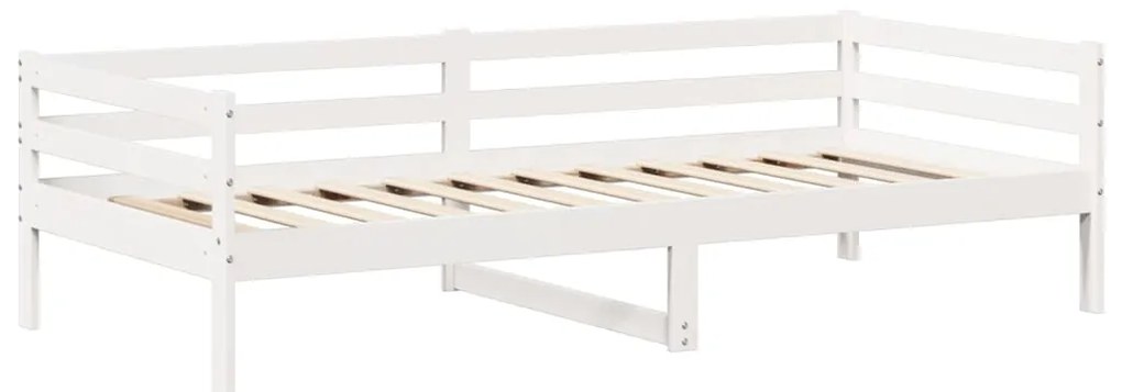 Sofá-cama com telhado 90x200 cm madeira de pinho maciça branco