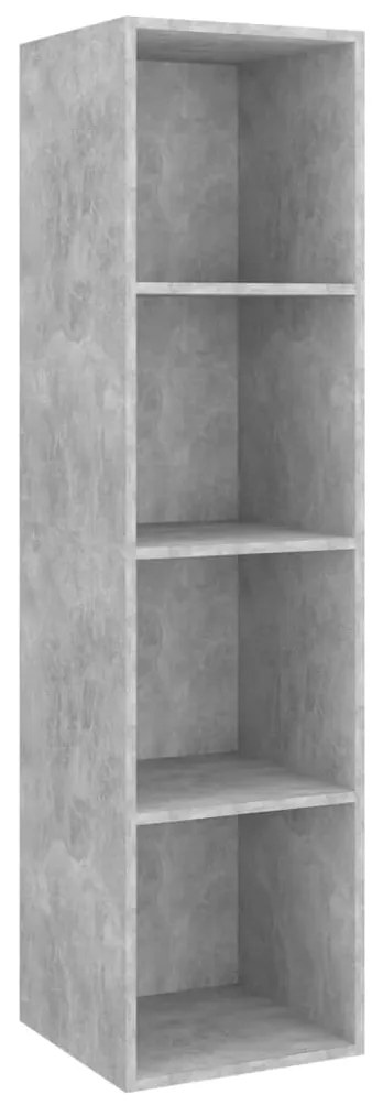 4 pcs conjunto de móveis de TV contraplacado cinzento cimento