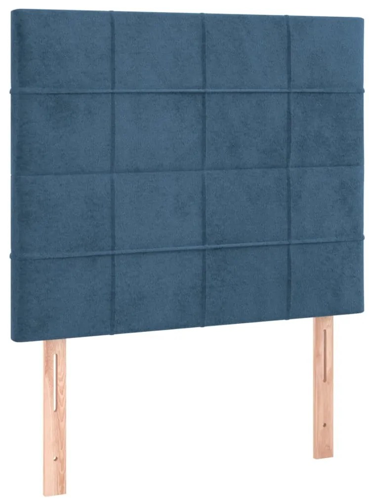 Estrutura de cama sem colchão 120x200 cm veludo azul