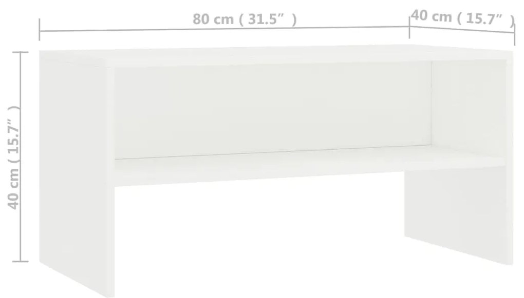 Móvel de TV 80x40x40 cm derivados de madeira branco