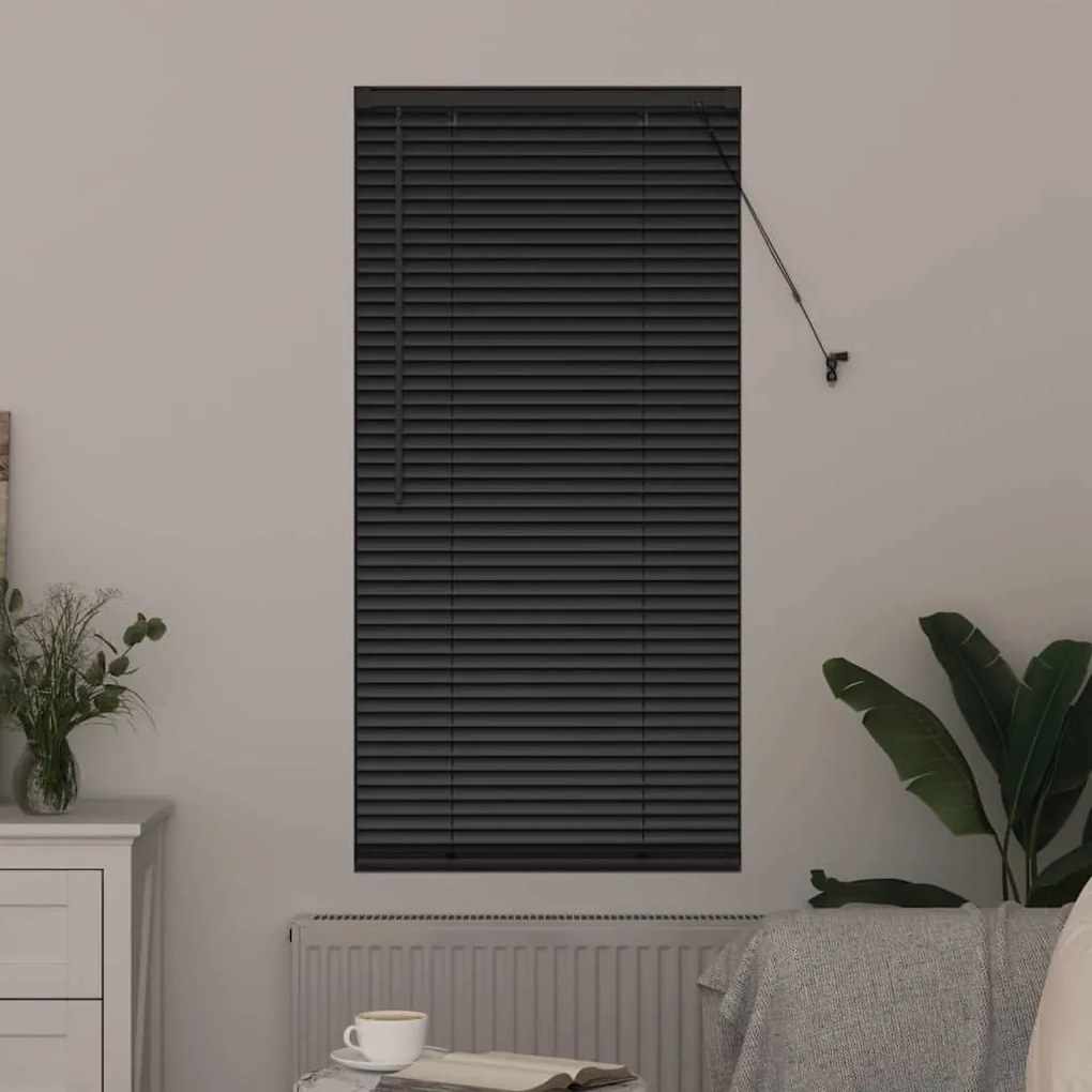 Persiana de Janela com cortinas Outros Manual Preto 80 x 130 cm Alumín