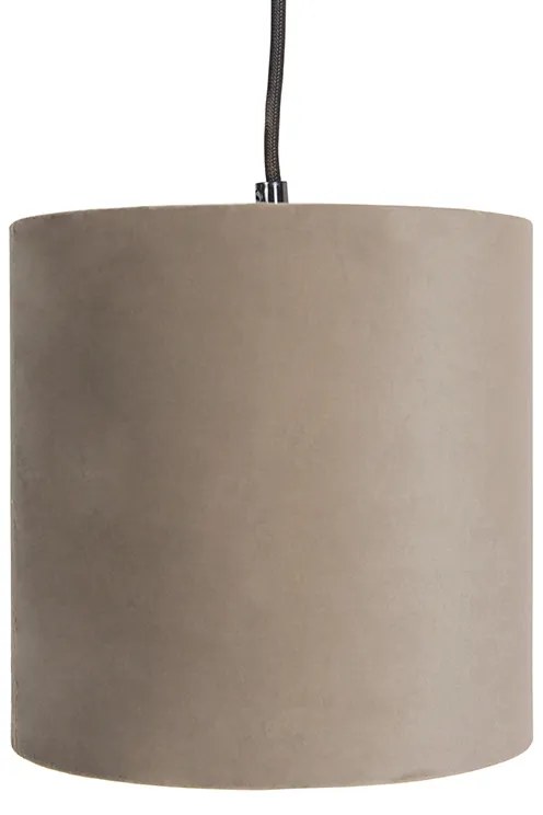 Candeeiro de suspensão com 5 abajures de veludo coloridos 20 cm - Cava Clássico / Antigo,Country / Rústico