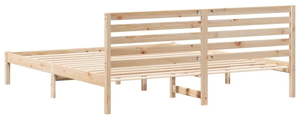 Estrutura da Cama com cabeceira Castanho 200 x 200 cm