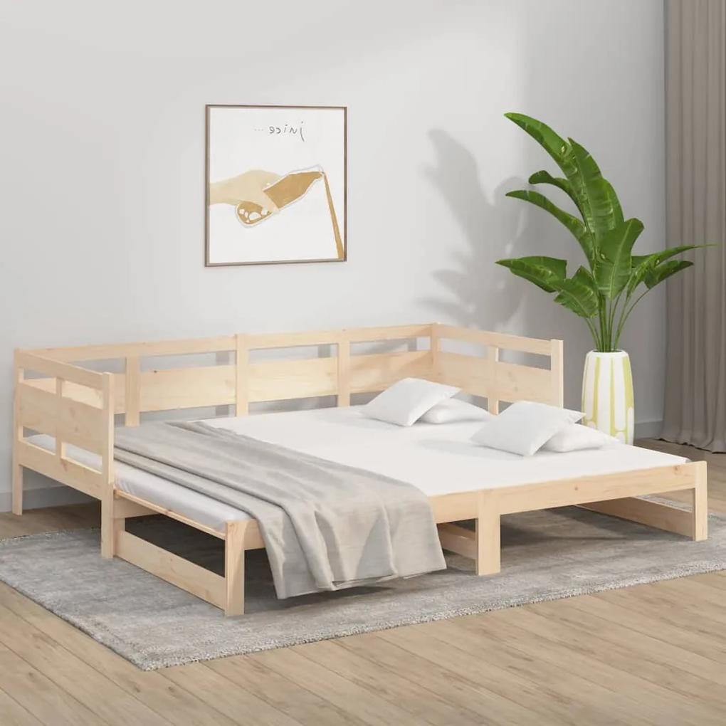 Estrutura sofá-cama de puxar 2x(90x200) cm madeira pinho maciça