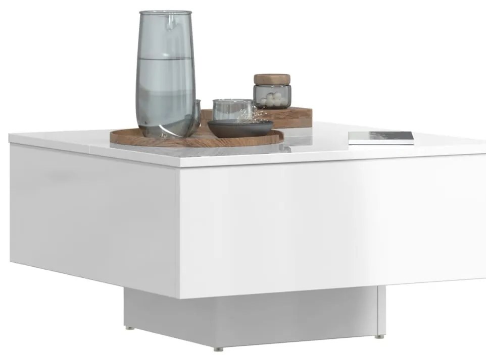 Mesa de centro derivados de madeira branco brilhante