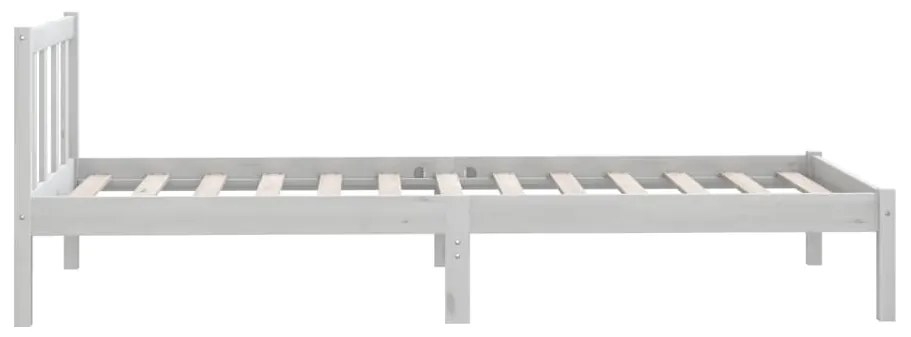 Estrutura de cama solteiro 90x190 cm pinho maciço branco