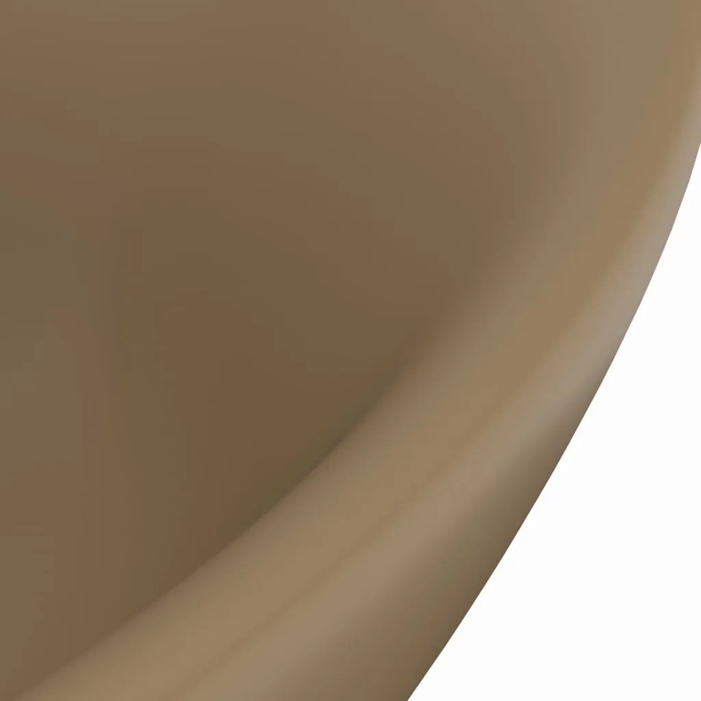 Lavatório luxuoso oval 58,5x39 cm cerâmica creme mate