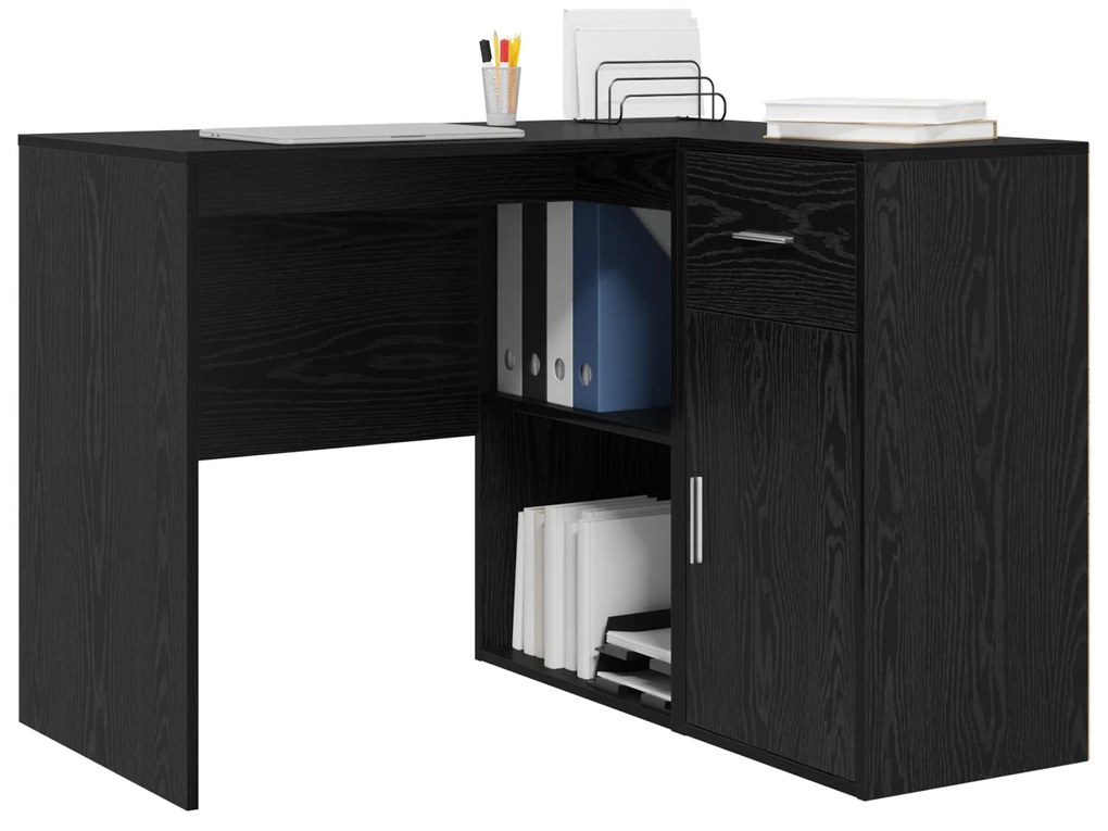 Mesa de Canto Carvalho Preto 102x88x75 cm Madeira Ingenheirada
