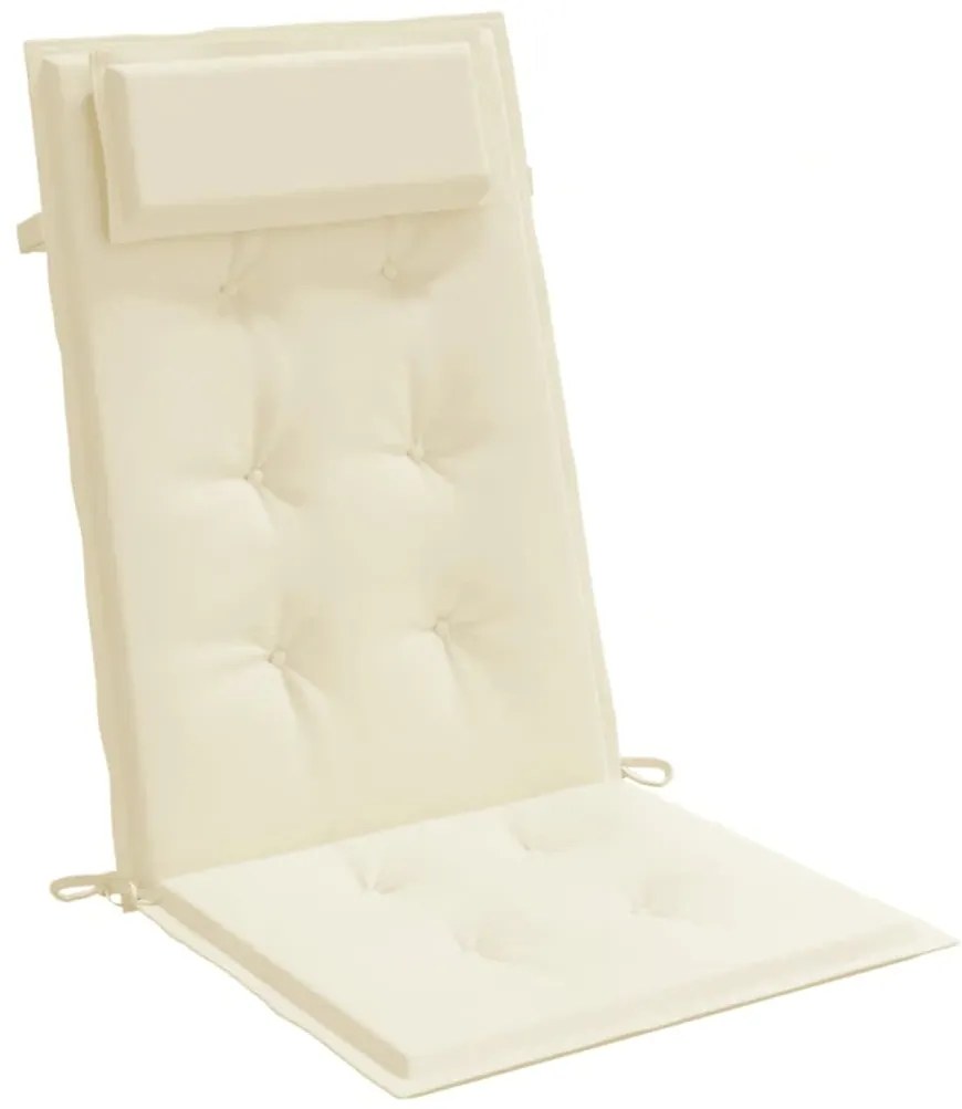 Almofadões p/ cadeira encosto alto 6pcs tecido oxford cor creme