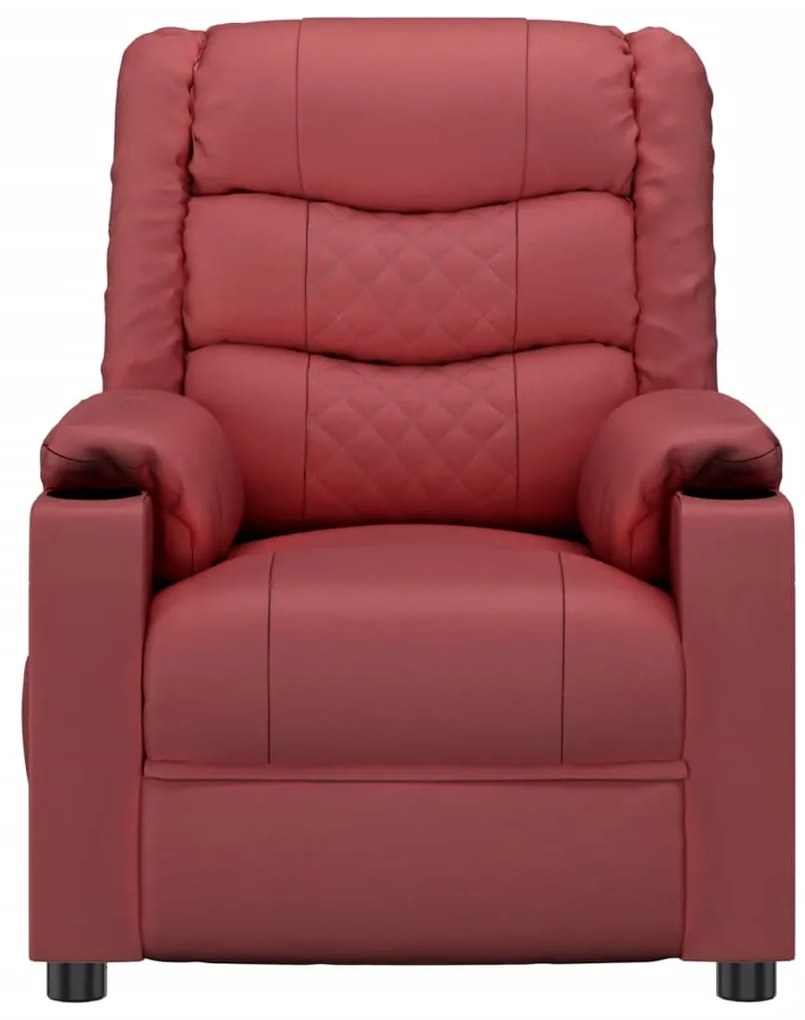 Cadeira de massagens couro artificial vermelho tinto