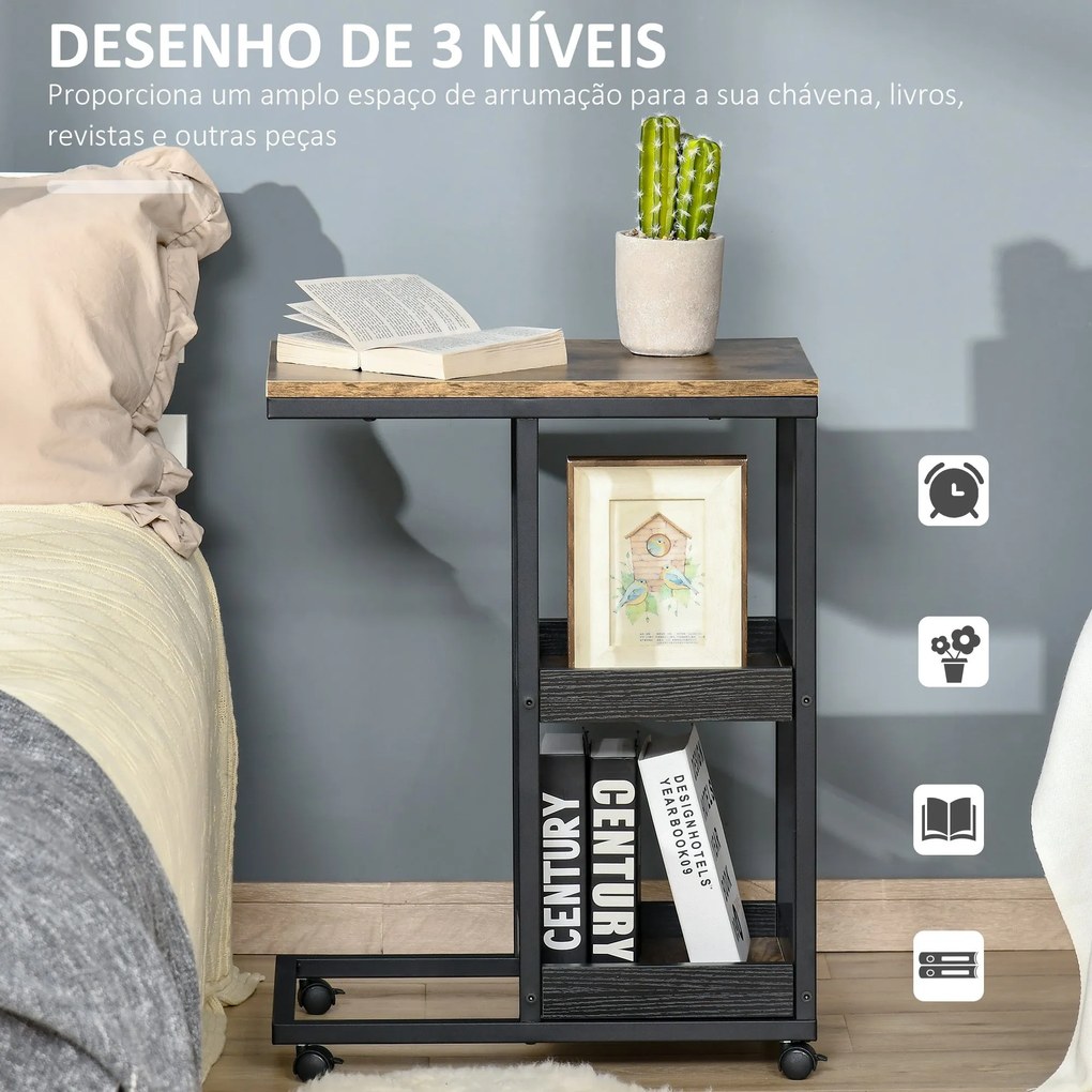 Mesa Auxiliar Industrial Mesa Auxiliar em Forma de C com Rodas Pratele
