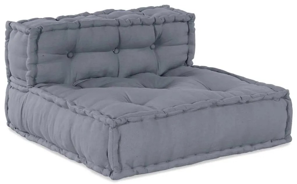 vidaXL Sofá Pouffe Modular Conversível para 4 Pessoas em Tecido Cinza