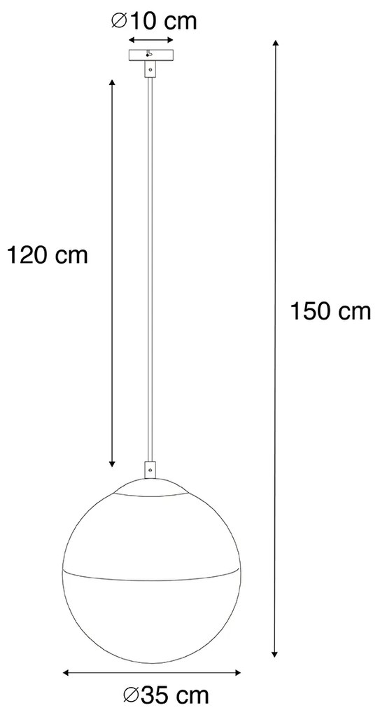 Candeeiro de pendente retro preto com vidro transparente 35 cm - Eclipse Retro