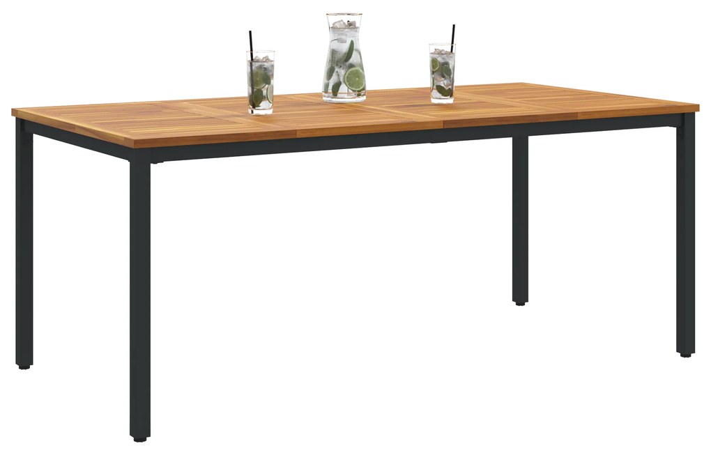 Mesa de Jardim vidaXL 180x90x75 cm em Madeira de Acácia Sólida e Metal