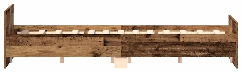 Estrutura de cama sem colchão 140x190 cm madeira velha