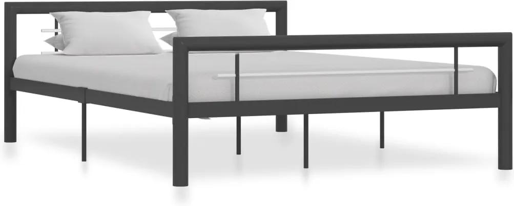 Estrutura de cama 120x200 cm metal cinzento e branco