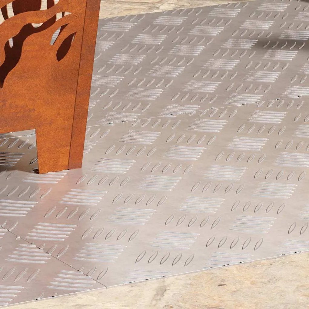 vidaXL Degrau Retangular 4 pcs Prateado 90 x 50 cm Alumínio