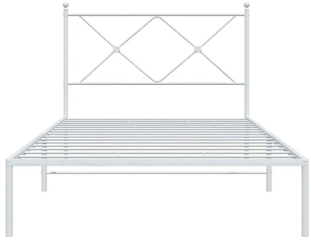 Estrutura de cama em metal com cabeceira 107x203 cm branco