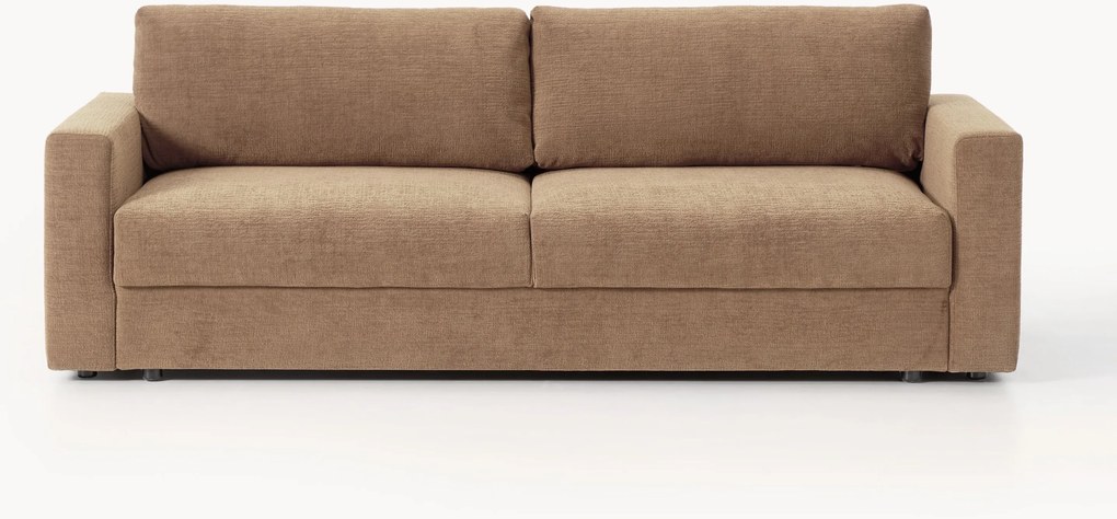 Sofá-cama em veludo com arrumação Tasha (3 lugares)