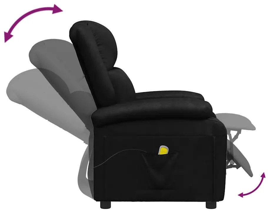 Poltrona de massagens couro artificial preto
