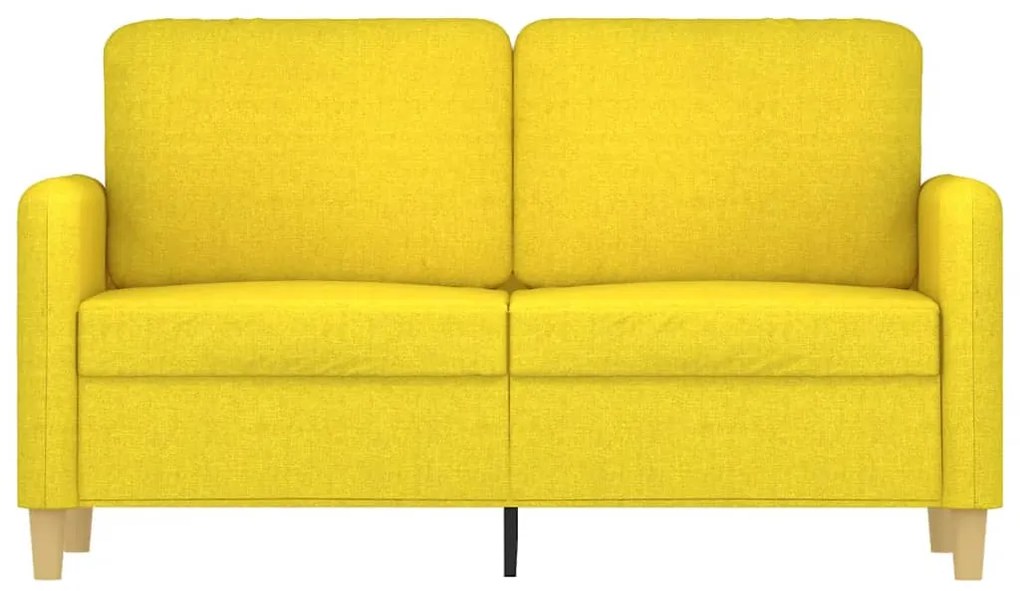 Sofá de 2 lugares 120 cm tecido amarelo-claro