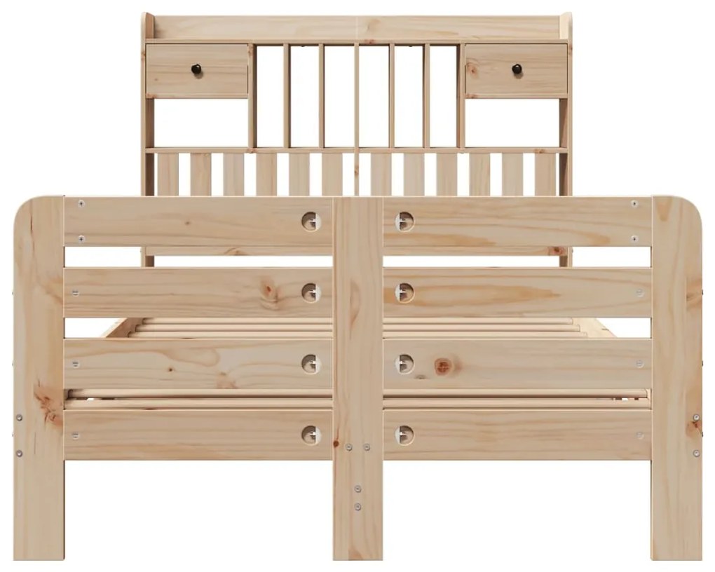 Cama com estante sem colchão 135x190 cm pinho maciço