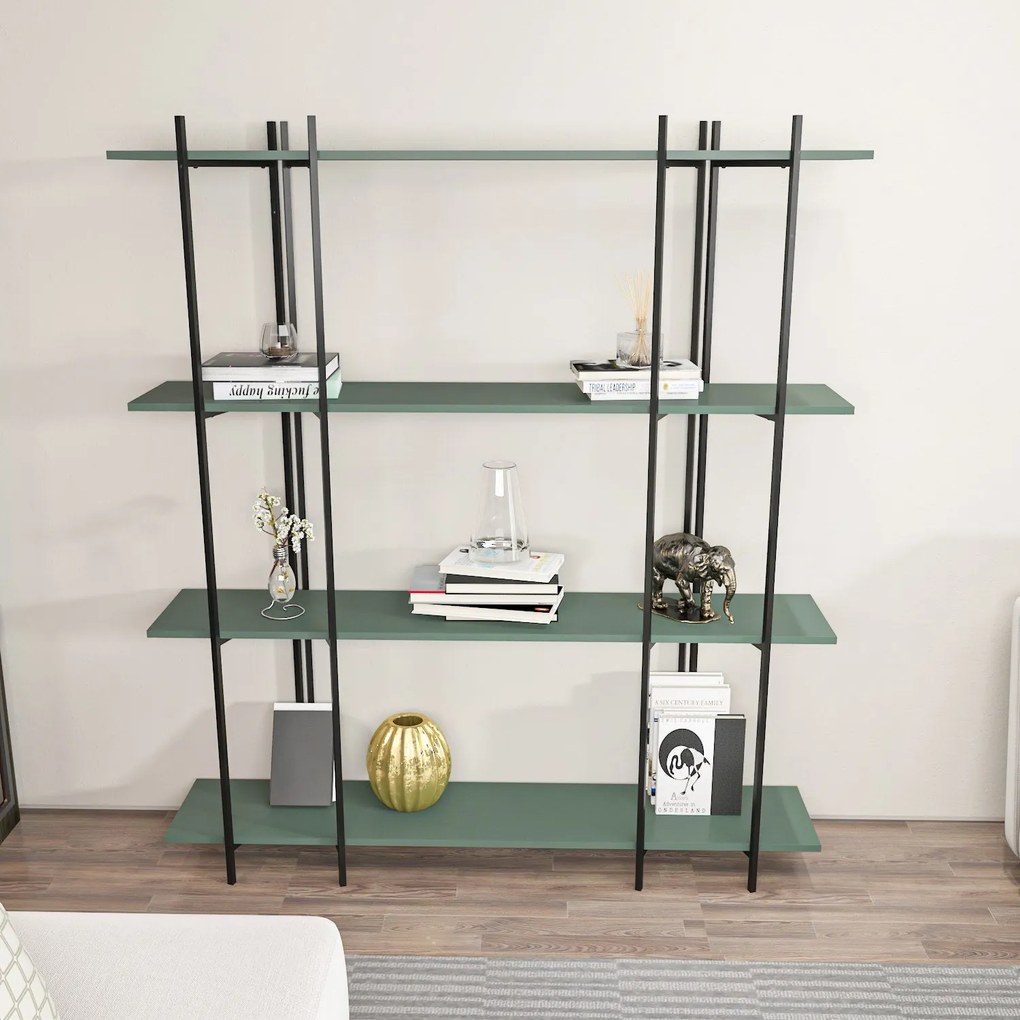 Estante Moss – Verde e Preto – 160x180x29,6 cm
