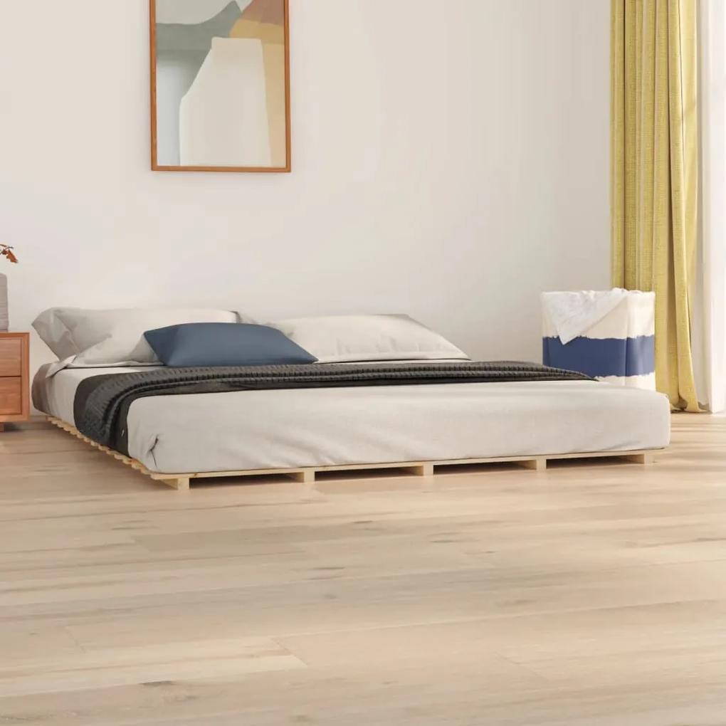 Estrutura de cama 160x200 cm madeira de pinho maciça