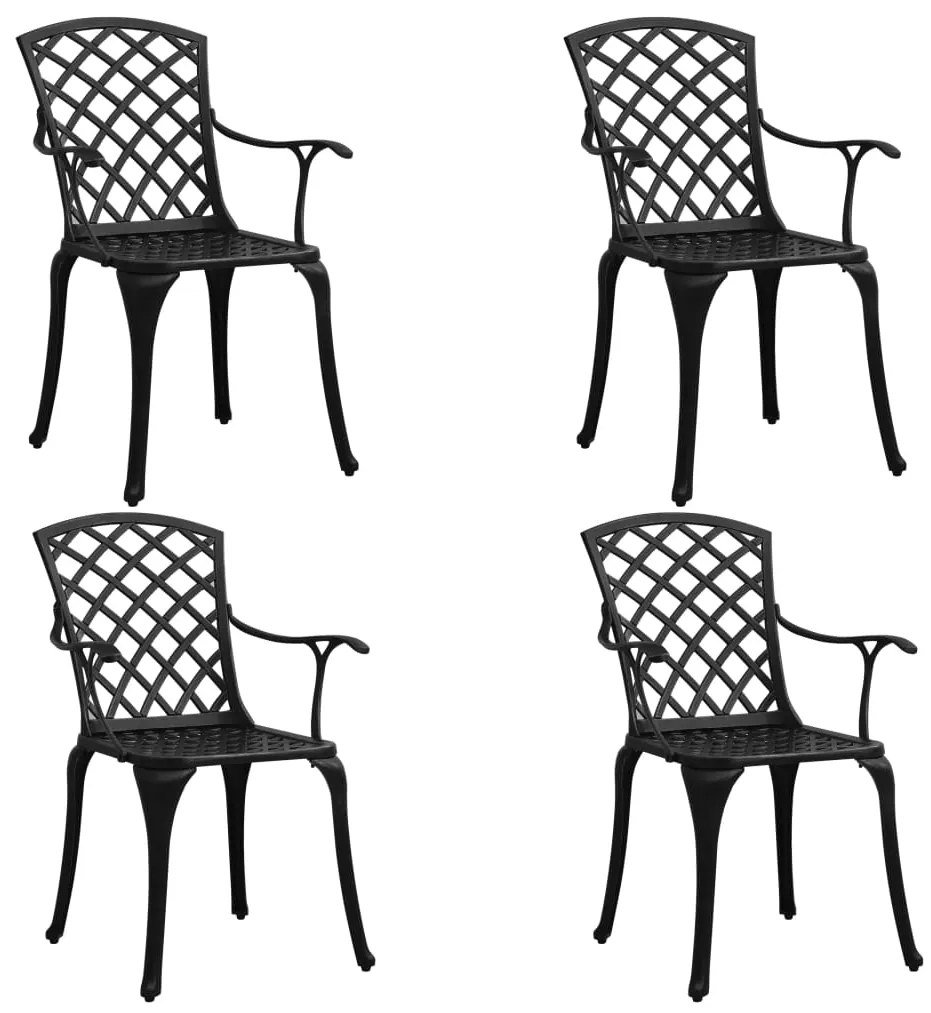 5 pcs conjunto de bistrô alumínio fundido preto