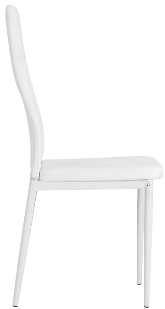 Cadeiras de jantar 4 pcs couro artificial branco